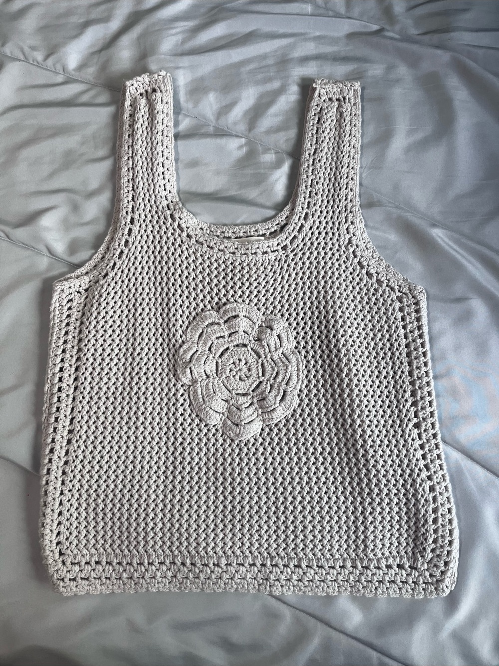 Jessica Simpson Luna Flower Boxy Crochet Tank Top Size Large